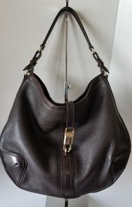 Burberry Dark Brown Leather Hobo Bag